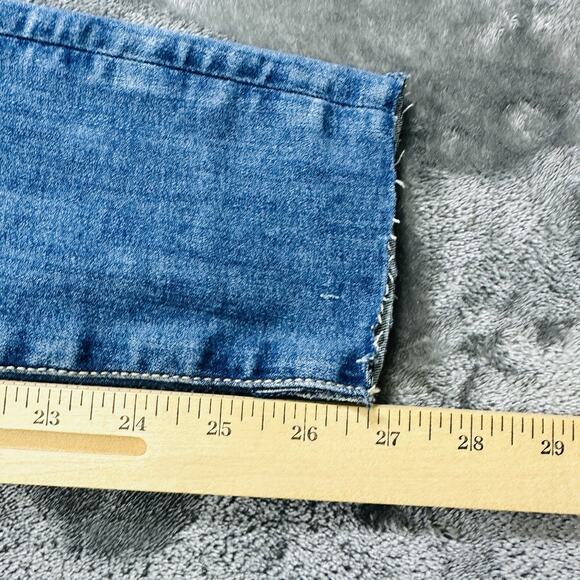American Eagle Jegging Jeans Womens Sz.4 Short Blue Stretch‎ Mid-Rise Raw Hem - Picture 12 of 13